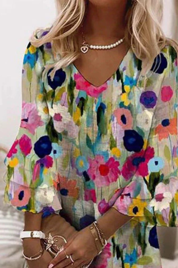Tabitha - Robe Mini à Imprimé Floral Romantique