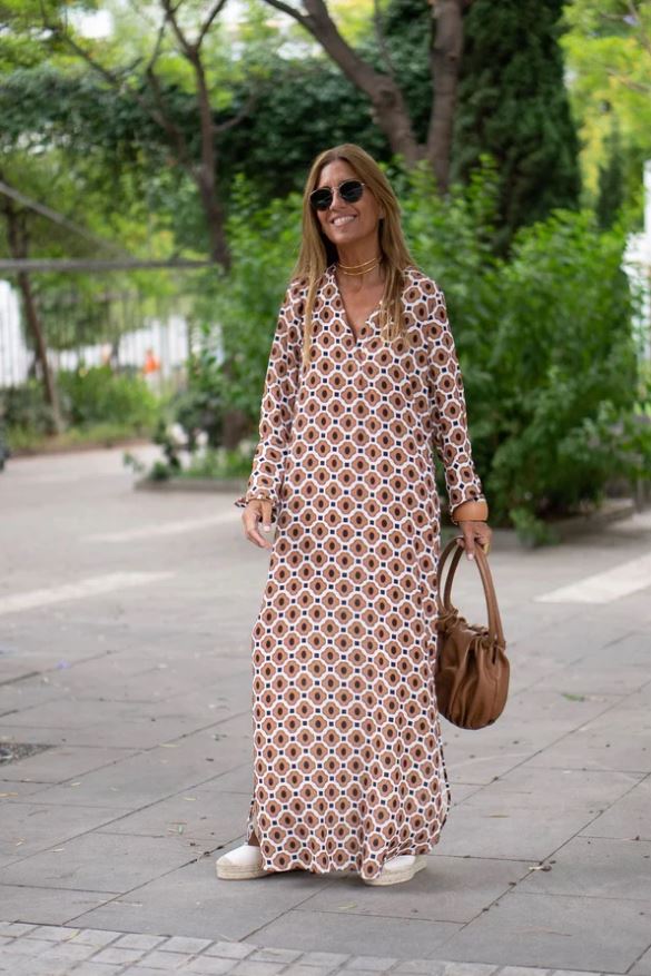 Bellevo | Stylish Brown Printed Dress