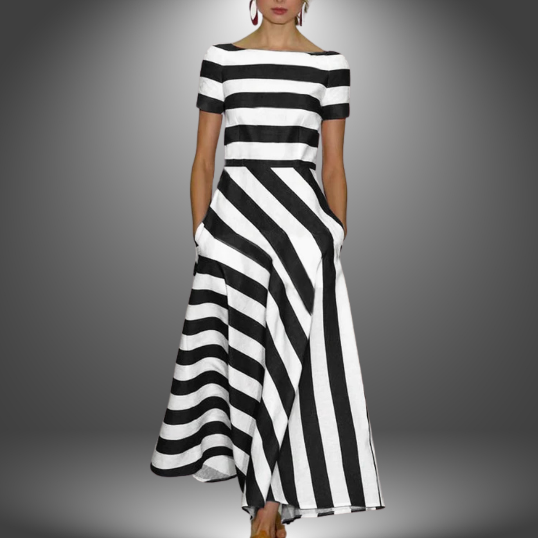 Alma | Robe Maxi A-Ligne à Rayures