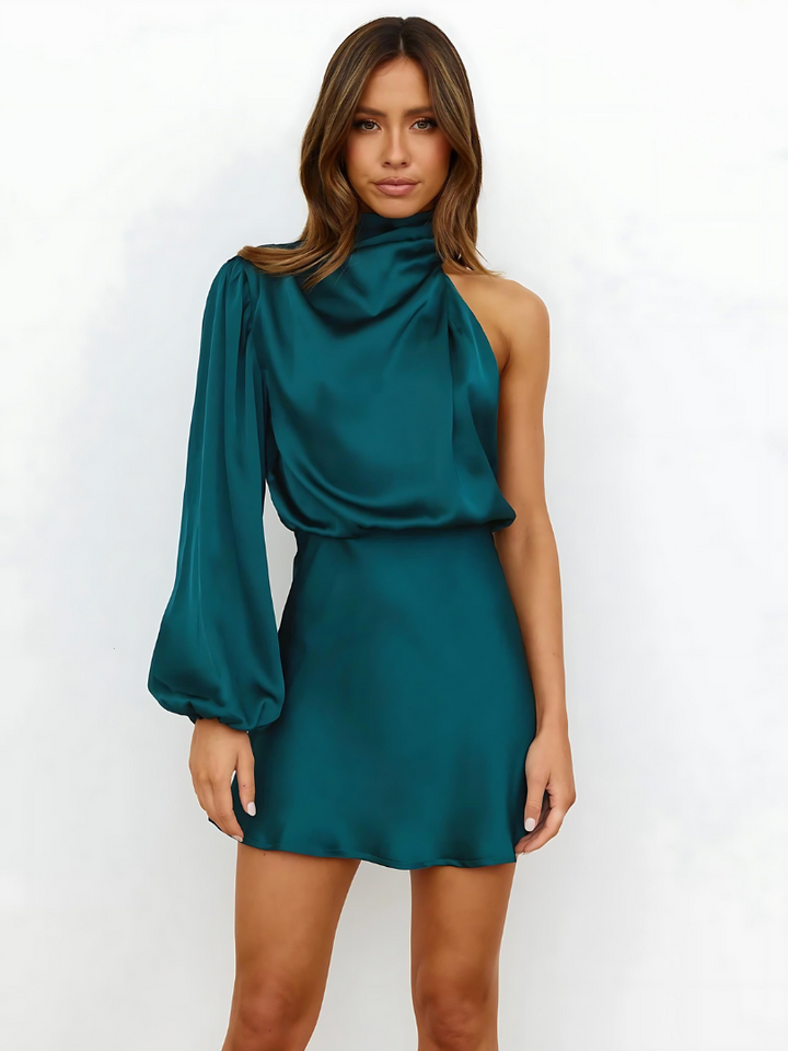 Eline | One-Shoulder Satin Dress