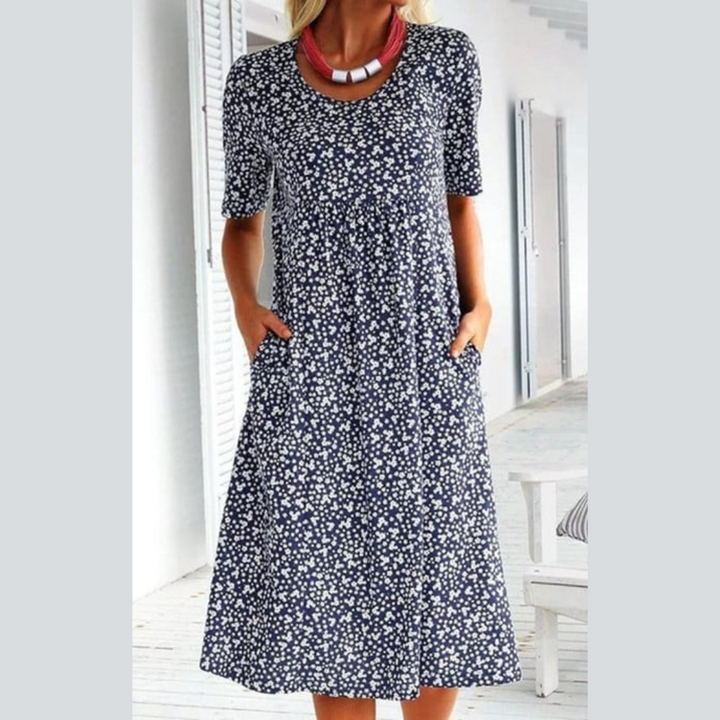 Amara | Chic Midi Dress with Floral Print
