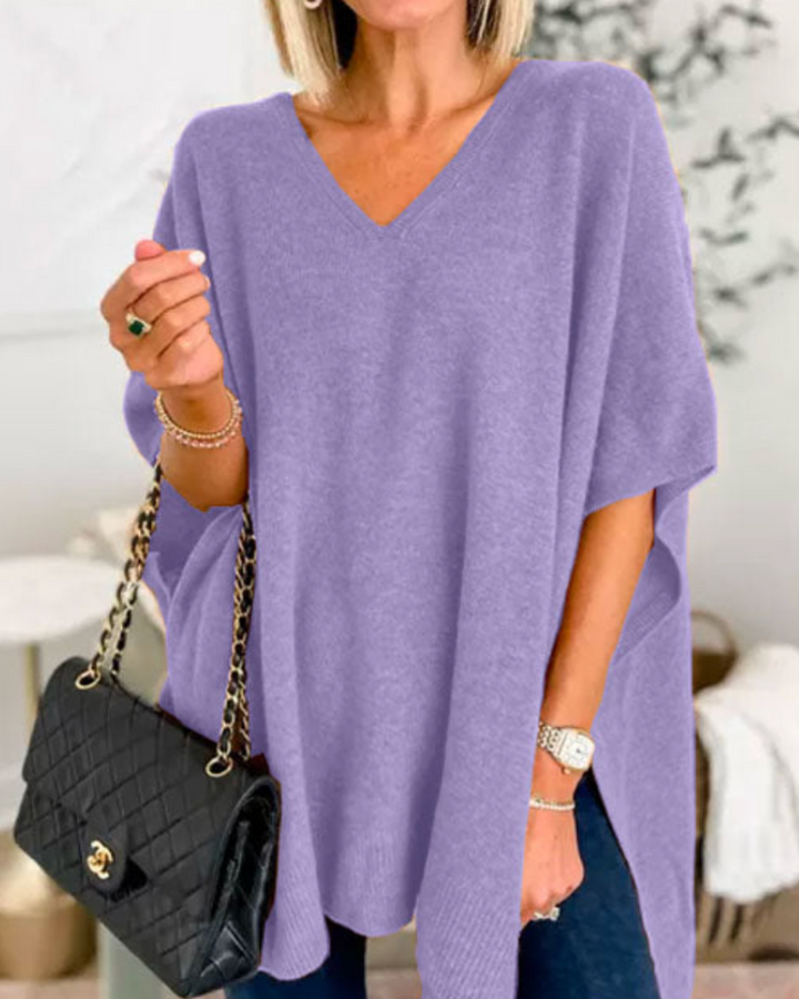 ERICA - Poncho ample à décolleté en V