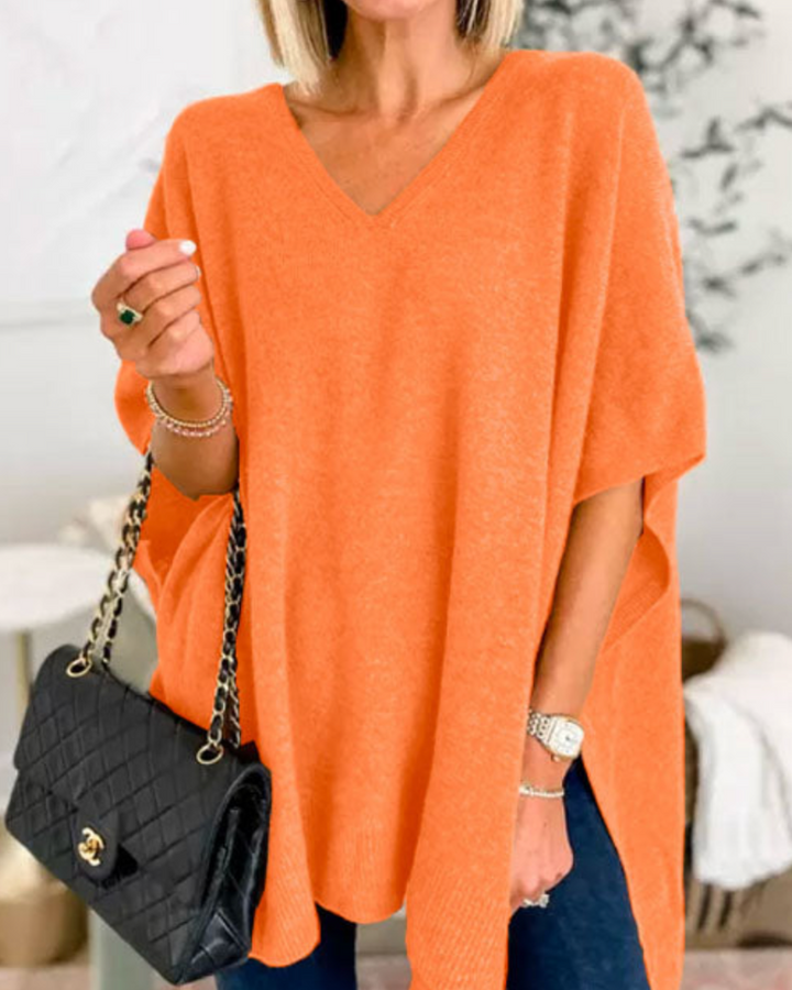 ERICA - Poncho ample à décolleté en V