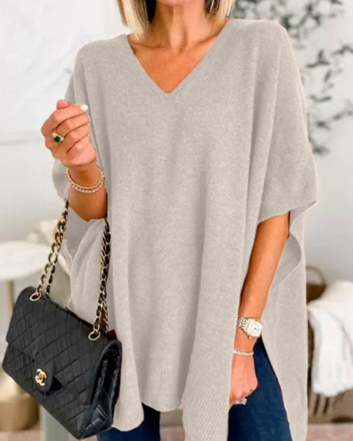 ERICA - Poncho ample à décolleté en V