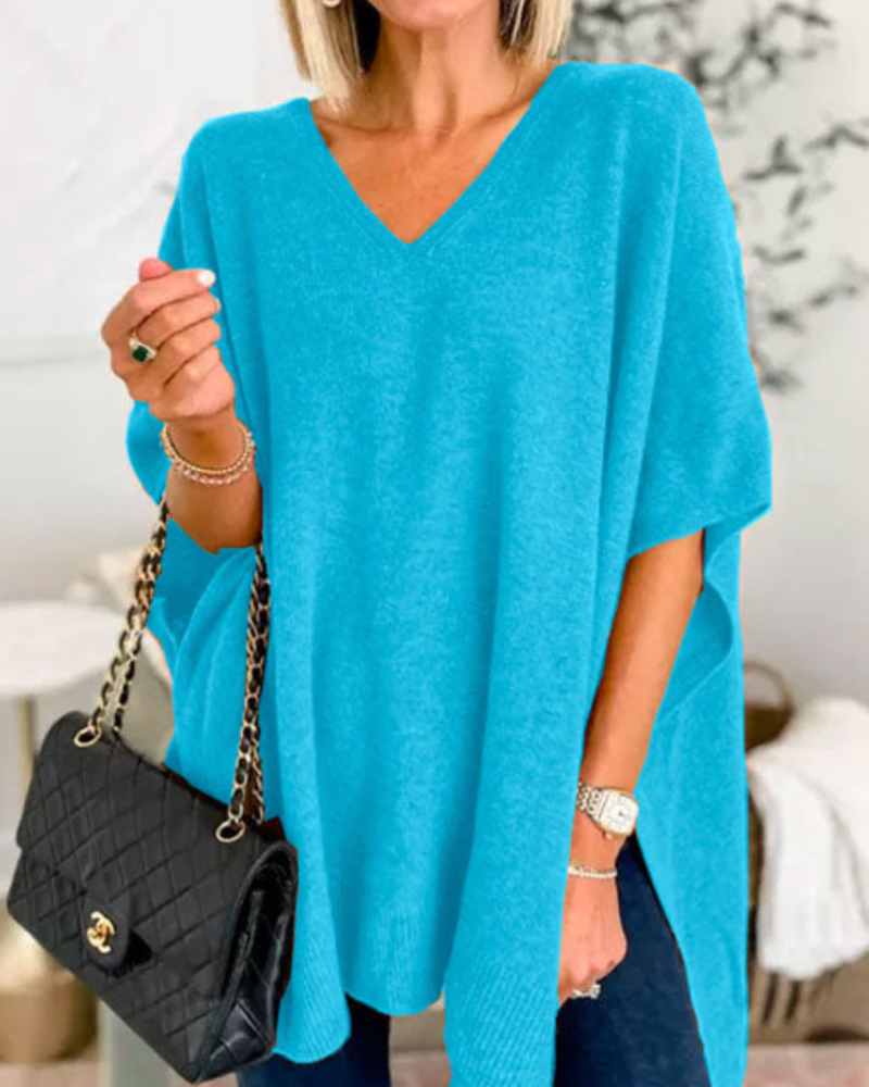ERICA - Poncho ample à décolleté en V