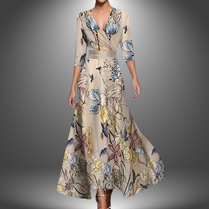 Ada | Élégante Robe Maxi à Motif Floral