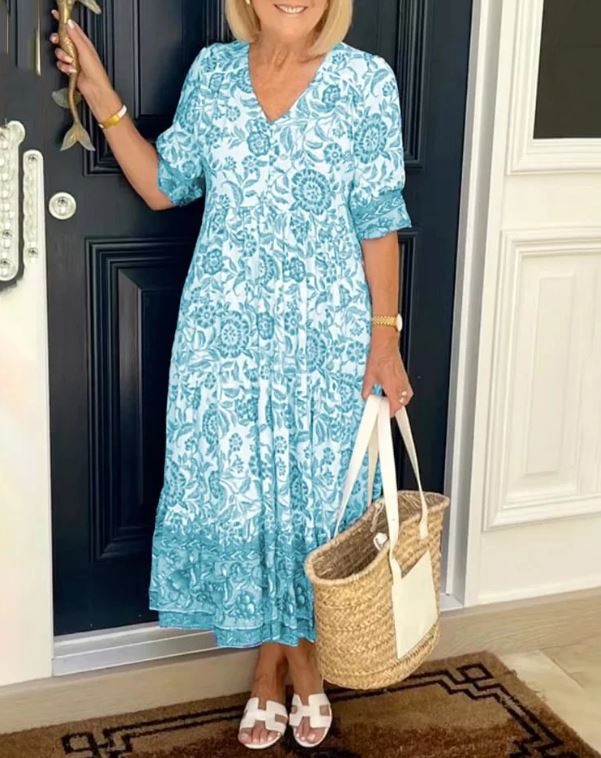 Boho Chic V-Neck Dress