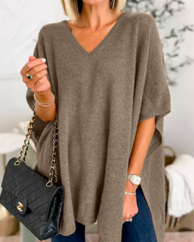 ERICA - Poncho ample à décolleté en V