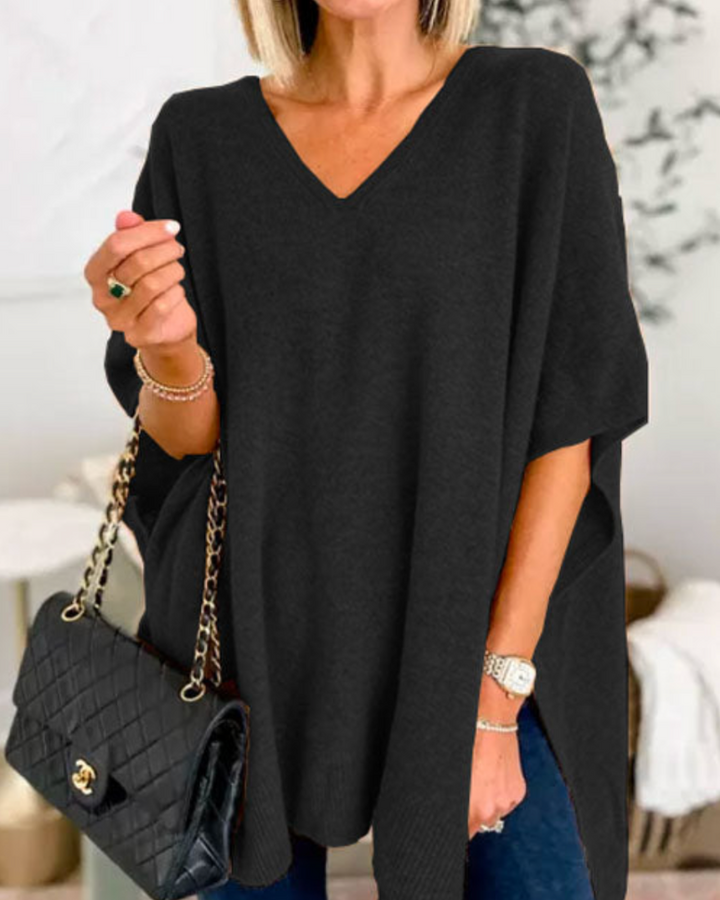 ERICA - Poncho ample à décolleté en V