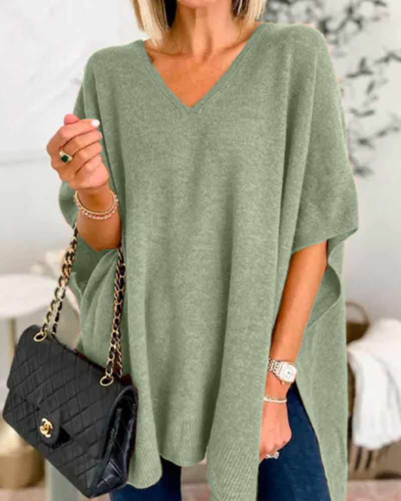 ERICA - Poncho ample à décolleté en V