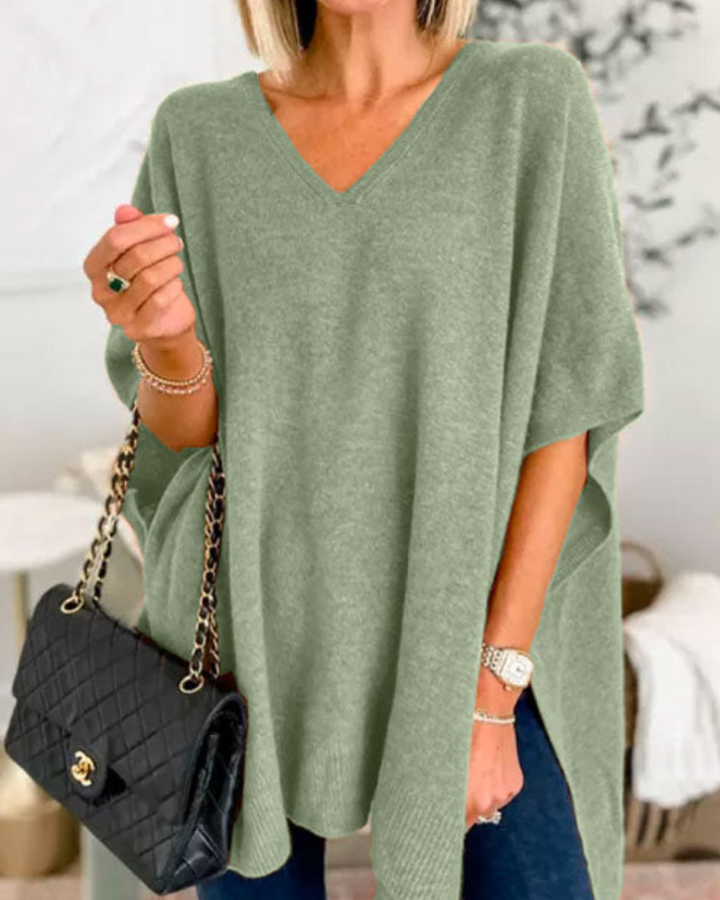 ERICA - Poncho ample à décolleté en V