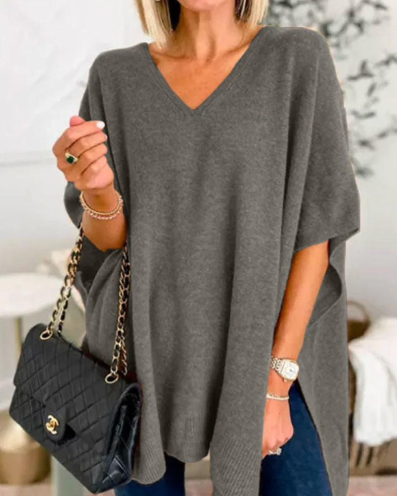ERICA - Poncho ample à décolleté en V