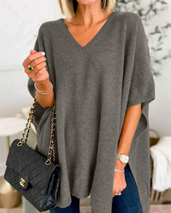 ERICA - Poncho ample à décolleté en V