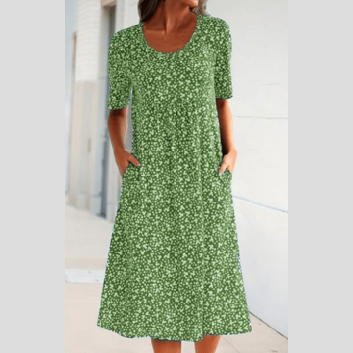 Amara | Chic Midi Dress with Floral Print