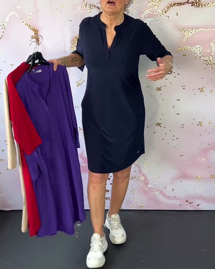 Hanneke | Robe Simple à Décolleté en V