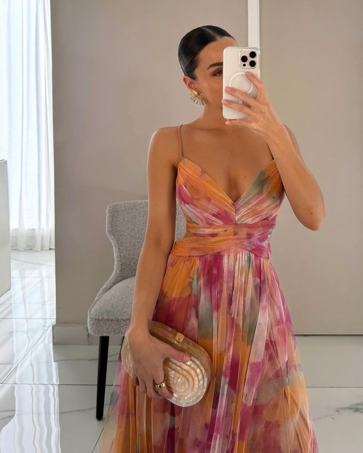 Carola | Charmante Robe Maxi à Imprimé Floral