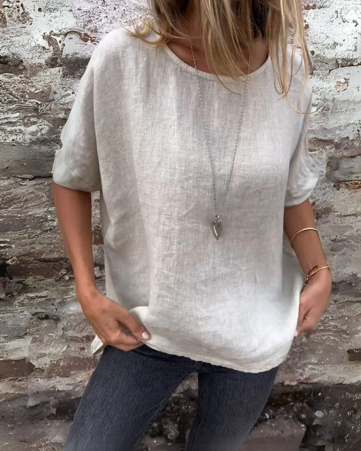 BAUA | T-shirt en mélange de coton et lin