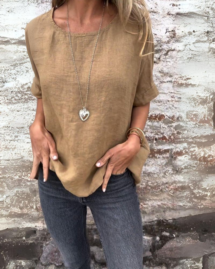 BAUA | T-shirt en mélange de coton et lin