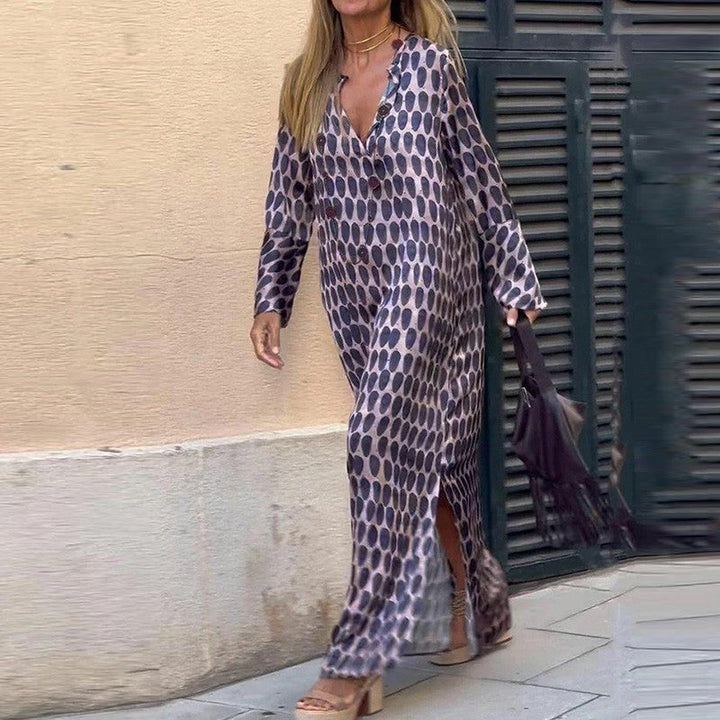 Bellevo | Stylish Brown Printed Dress