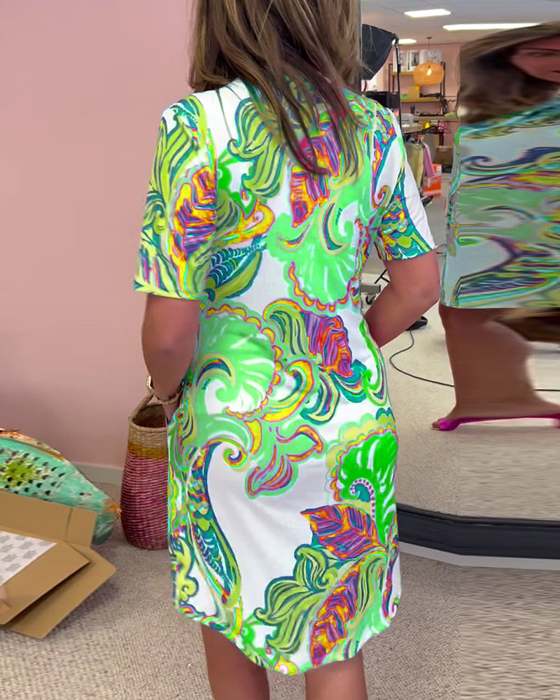 Emery | Slim-fit printed dress