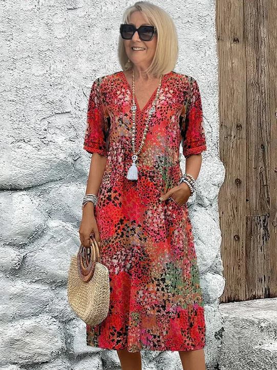 Harper | Colorful Midi Dress