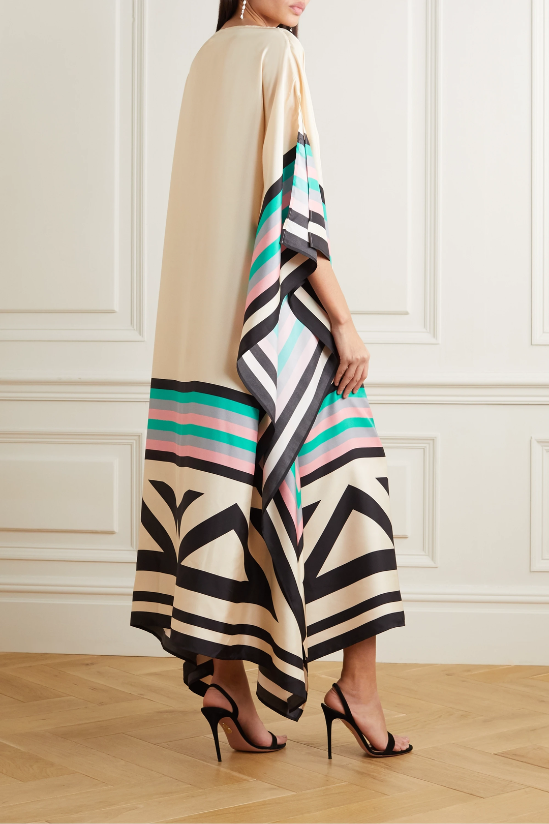 Iria | Élégant Caftan à Motif Géométrique