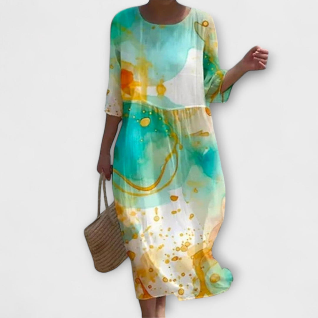 Miranda | Élégante Robe Maxi à Motif Floral