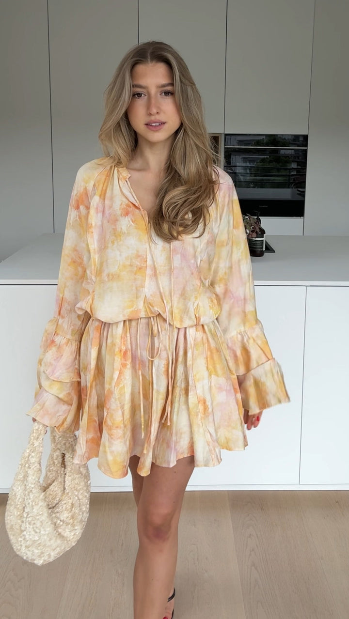 FLARED DRESS SUNSHINE LEMON