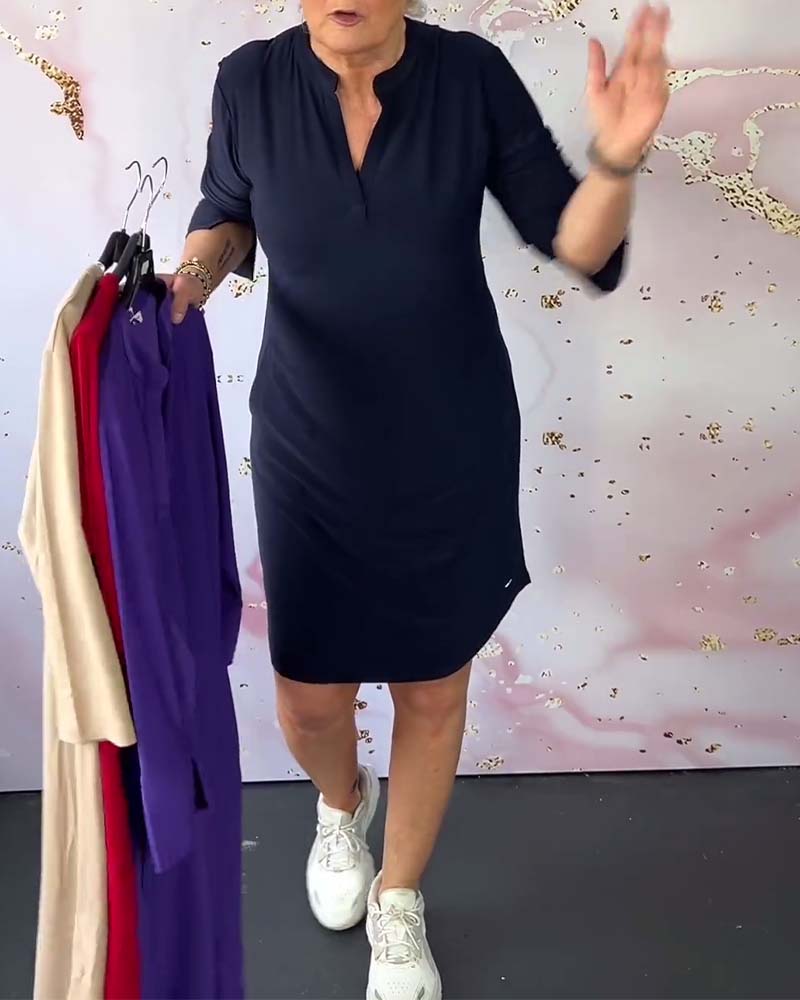 Hanneke | Robe Simple à Décolleté en V