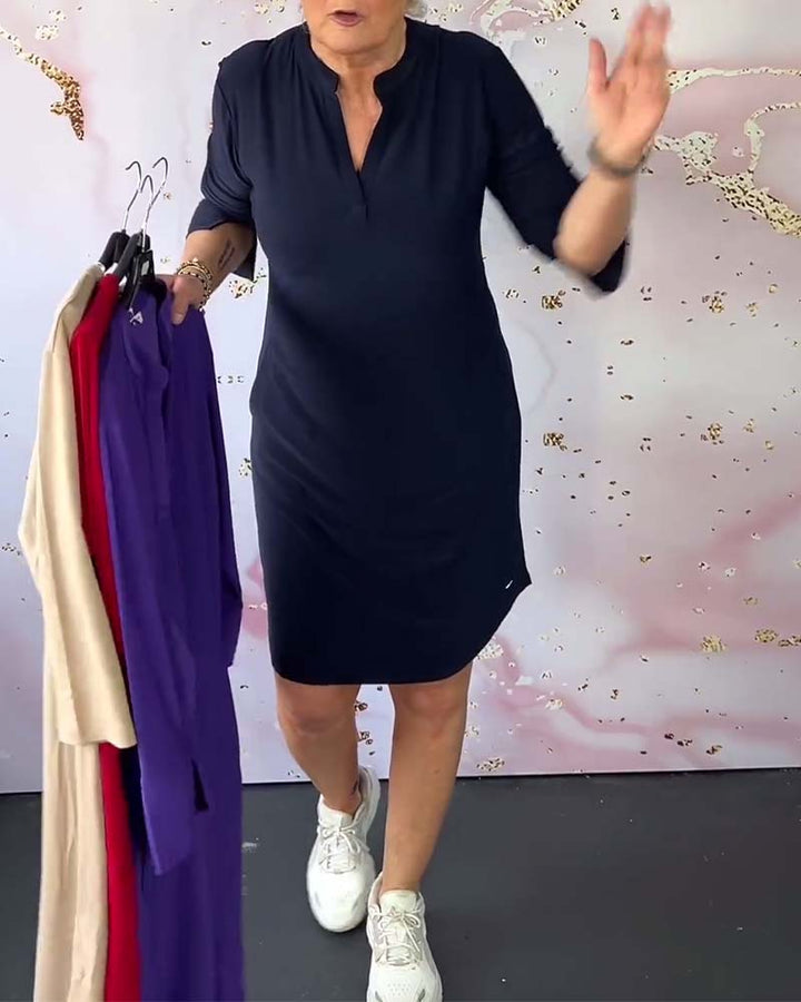 Hanneke | Robe Simple à Décolleté en V