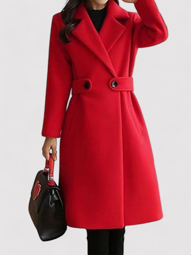 Elise | Manteau d'hiver en laine avec ceinture