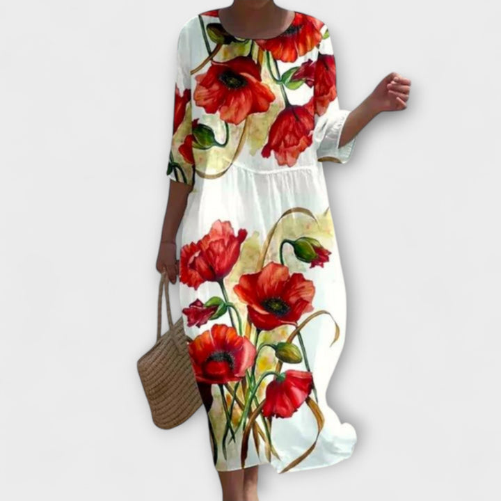 Miranda | Élégante Robe Maxi à Motif Floral