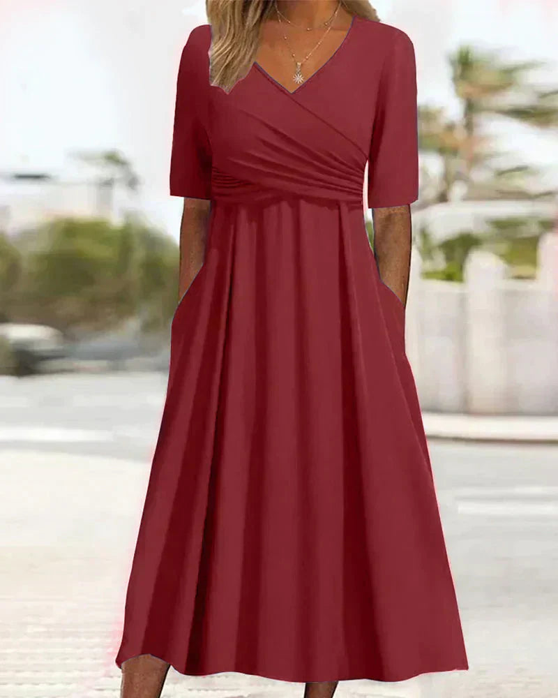 Annabelle - Crossover Dress with Short Sleeves