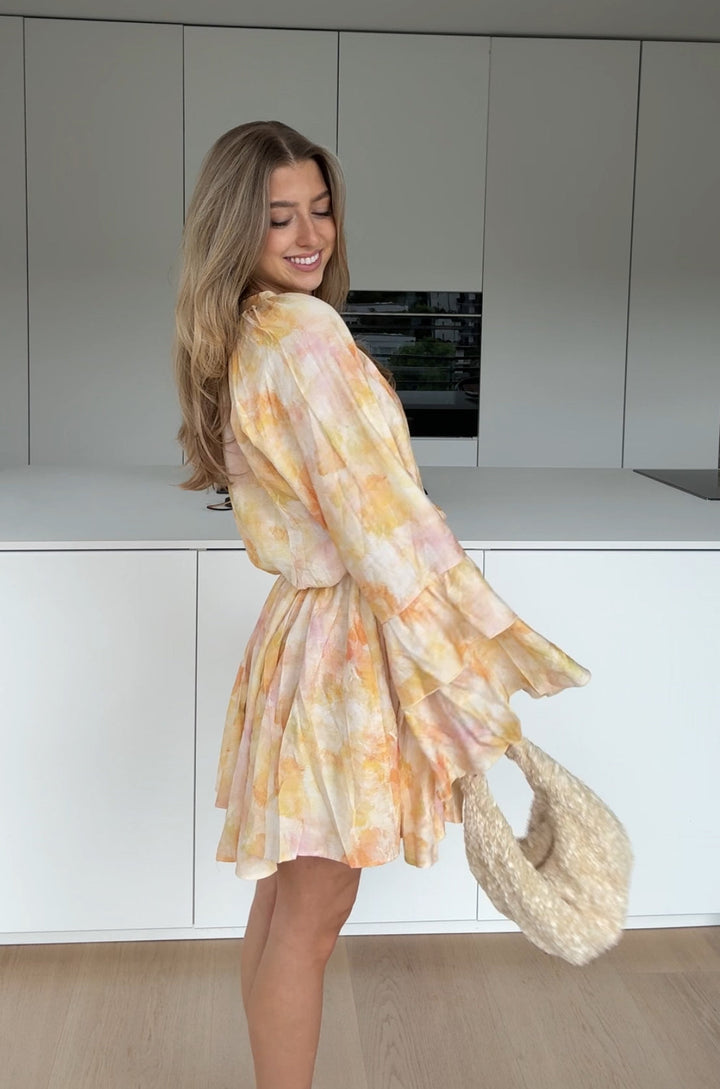 FLARED DRESS SUNSHINE LEMON