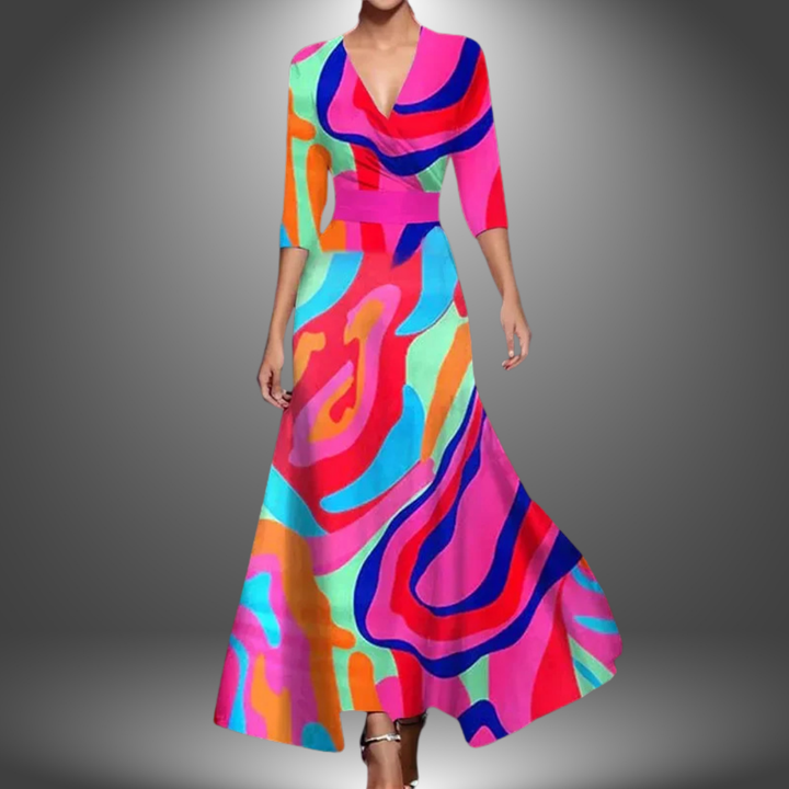 Ada | Élégante Robe Maxi à Motif Floral