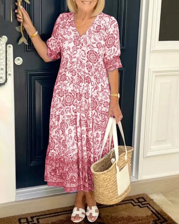 Boho Chic V-Neck Dress