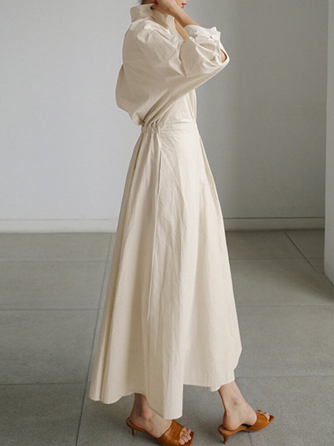 Clémence™ | Midi Button-Up Dress