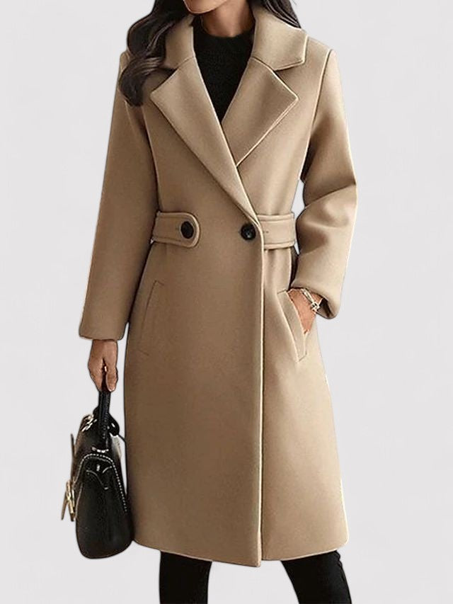 Elise | Manteau d'hiver en laine avec ceinture