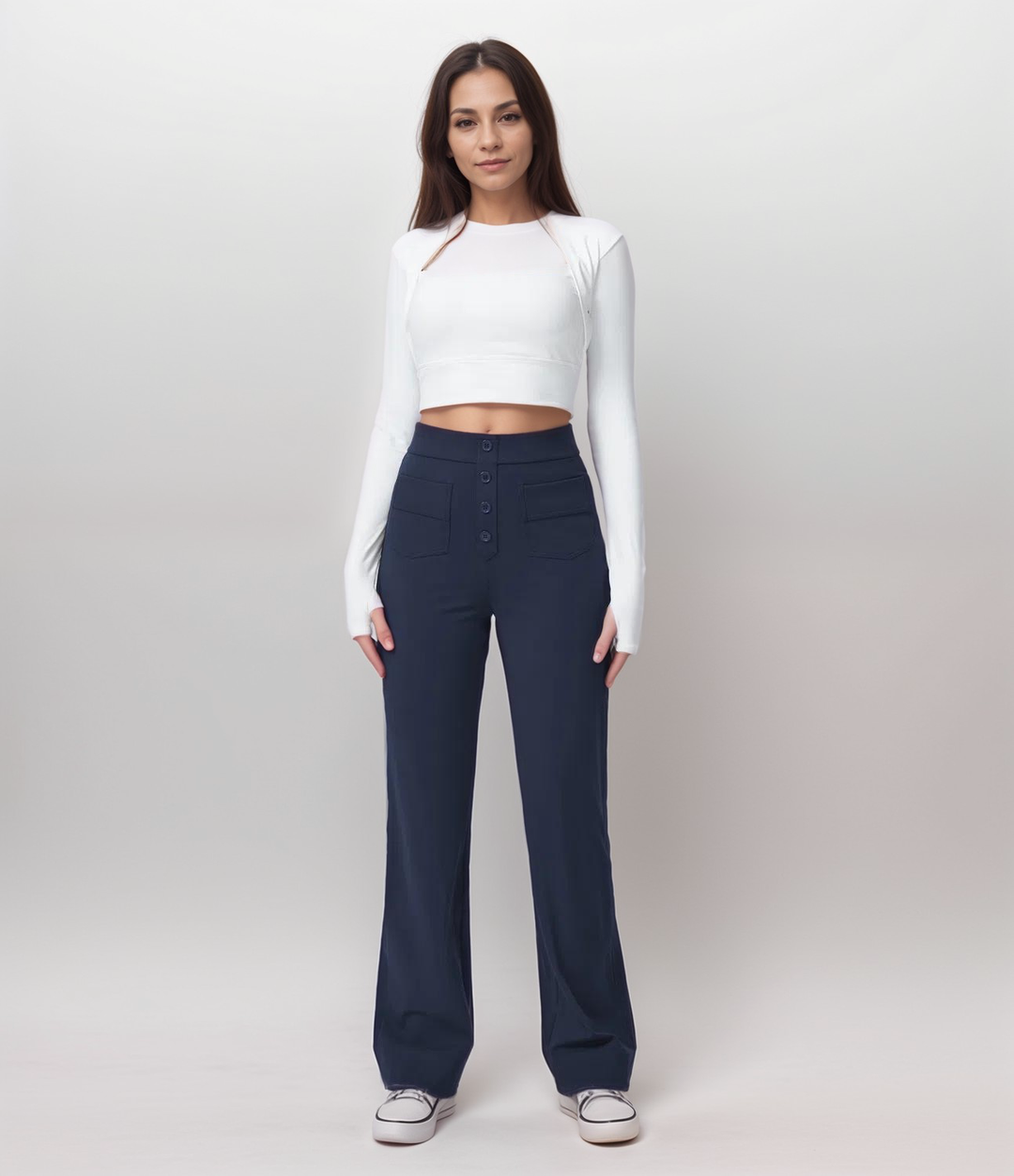 Elsa | Pantalon Taille Haute avec Ceinture Élastique