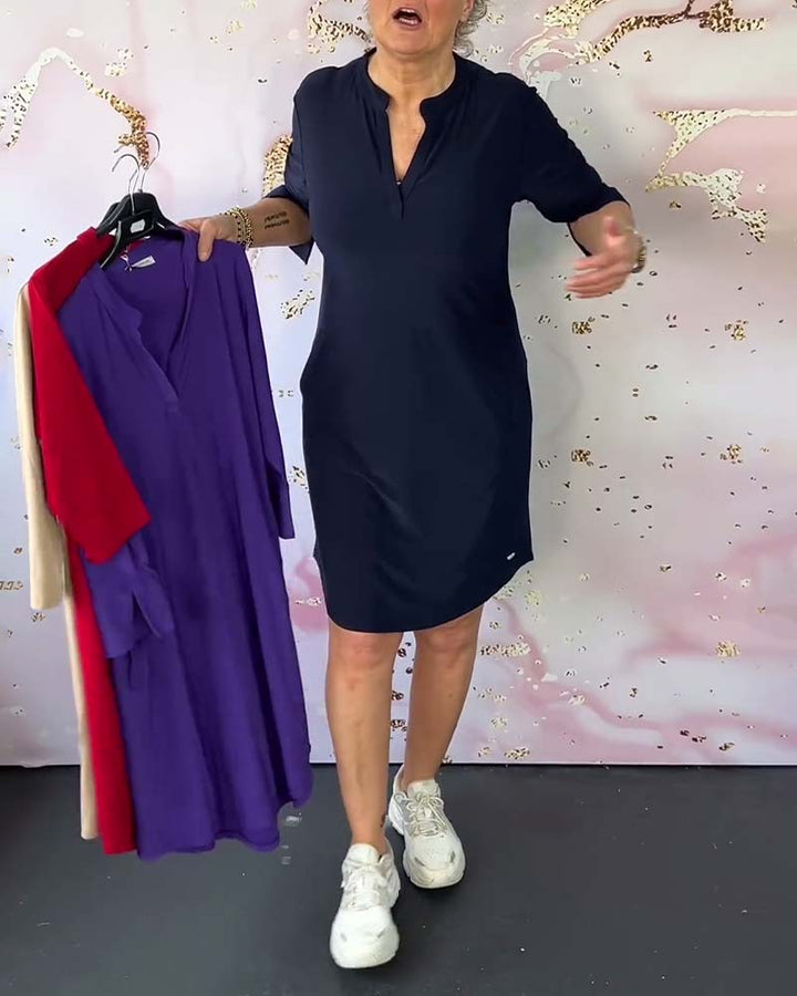 Hanneke | Robe Simple à Décolleté en V