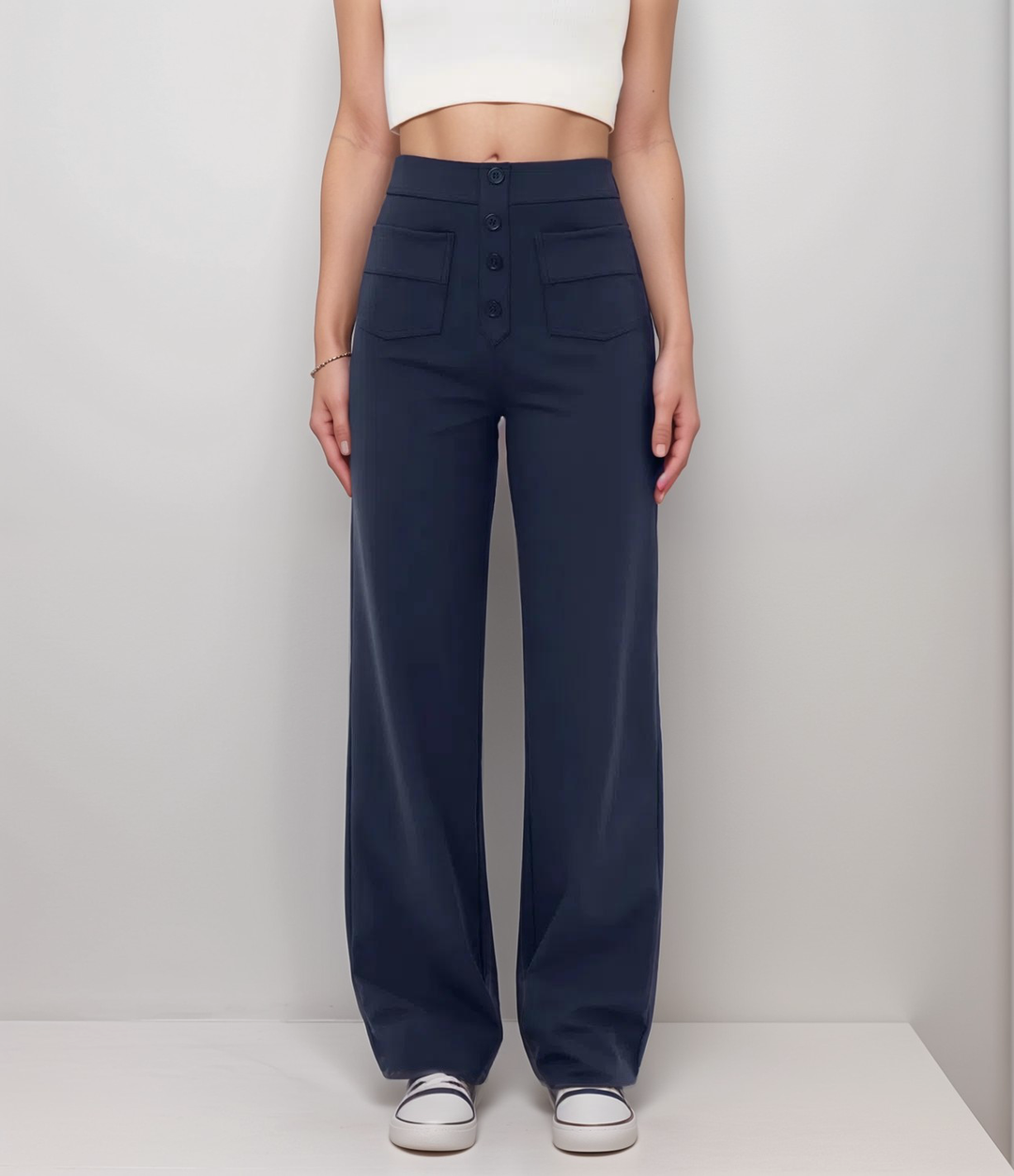 Elsa | Pantalon Taille Haute avec Ceinture Élastique
