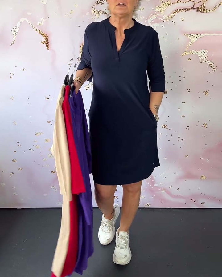 Hanneke | Robe Simple à Décolleté en V