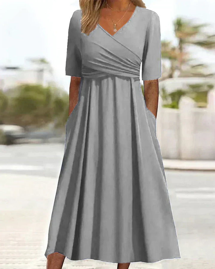 Annabelle - Crossover Dress with Short Sleeves