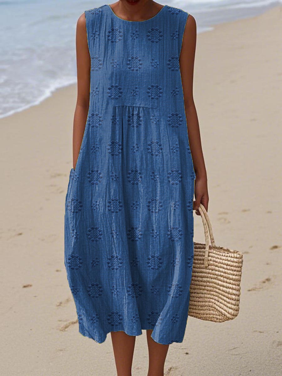 Amara | Robe Sans Manches en Coton avec Poche