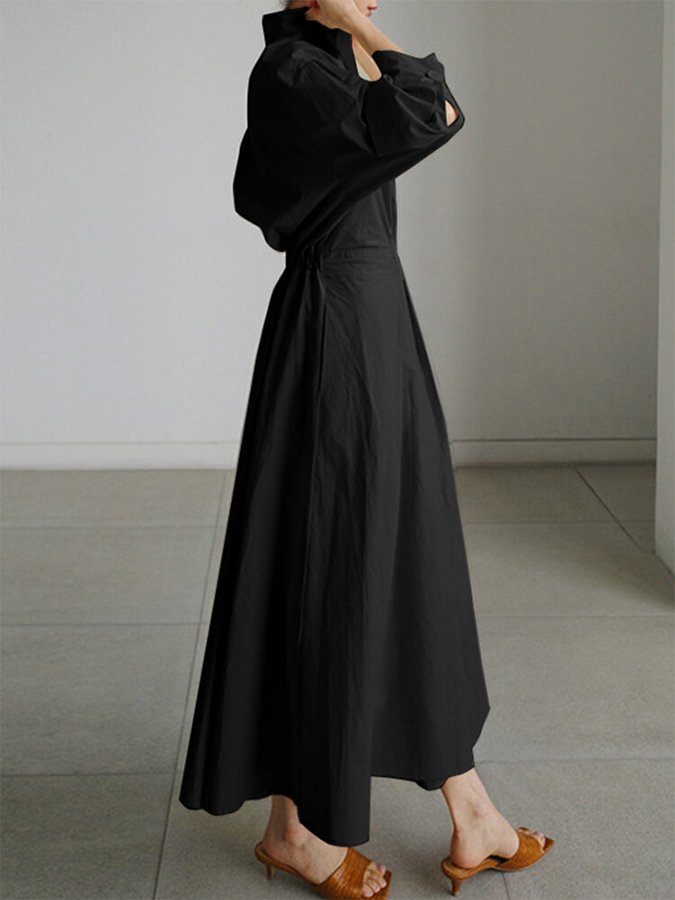 Clemence | Élégante Robe Midi à Boutons
