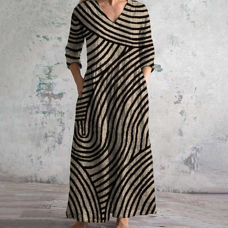 Zoe™ - Élégante Robe Rayée Pratique