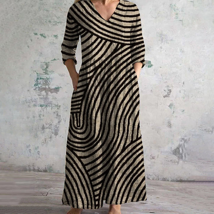 Zoe™ - Élégante Robe Rayée Pratique