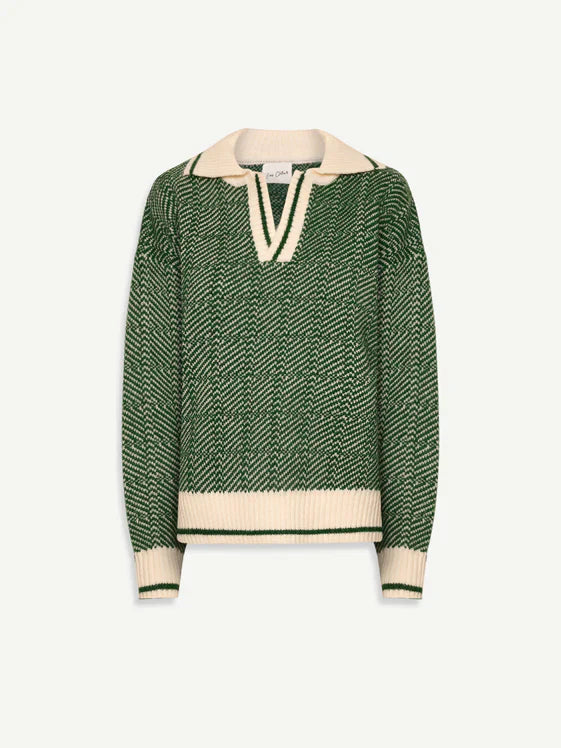 V-Neck Pullover in Green