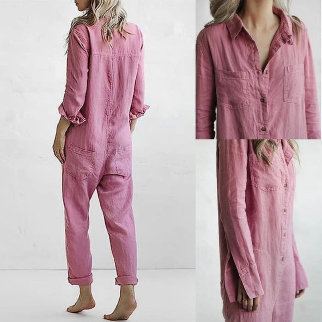 Maddie | Long Sleeve Pocket Jumpsuit