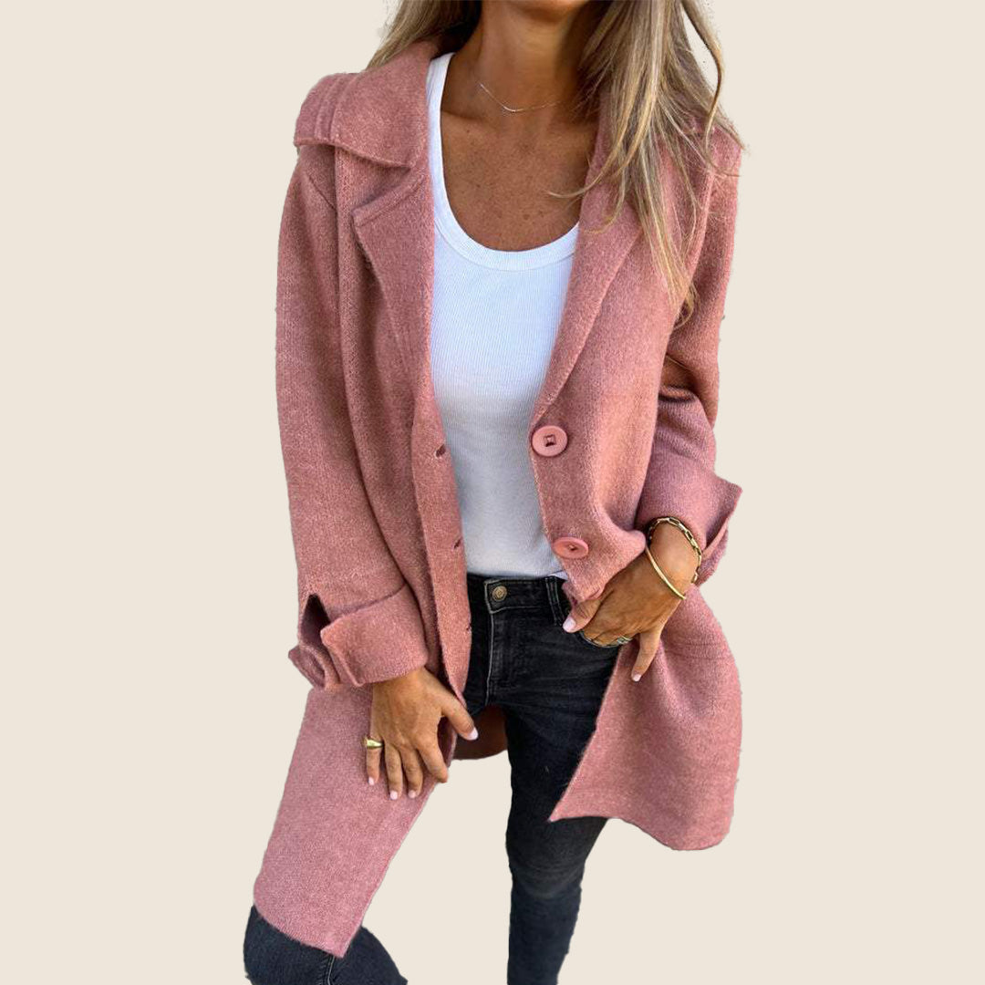 ASP | Veste Monopette Décontractée avec Col Revers